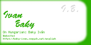 ivan baky business card