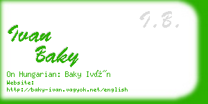 ivan baky business card